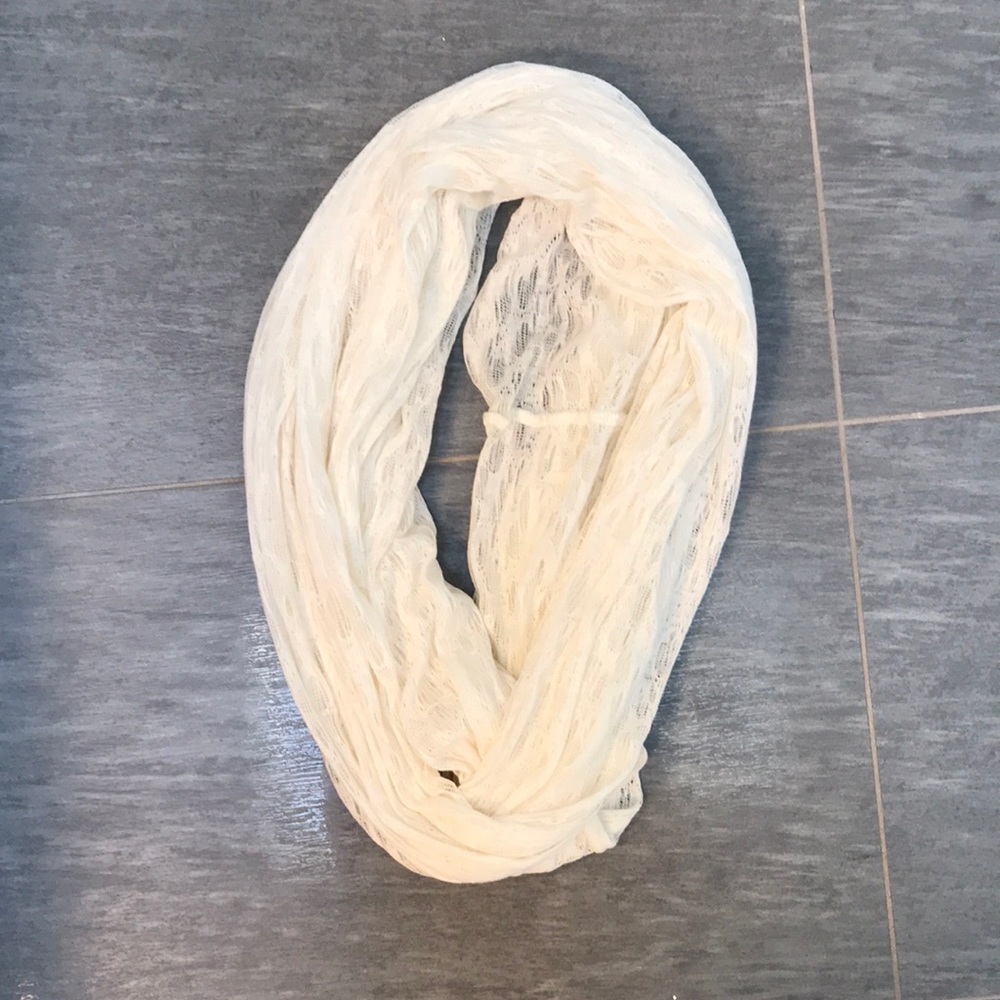 White knit infinity scarf